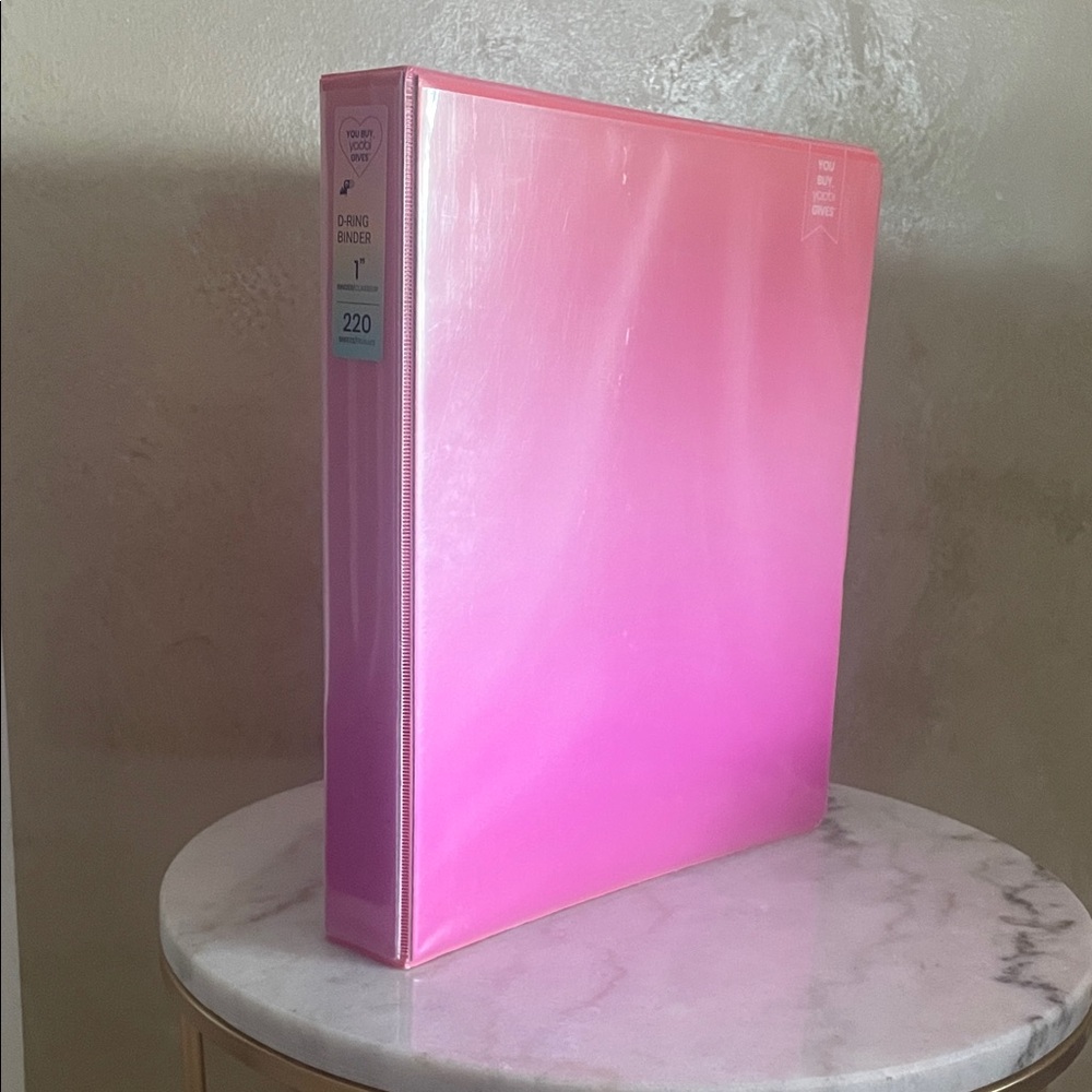 11 Inch Pink Gradient Binder